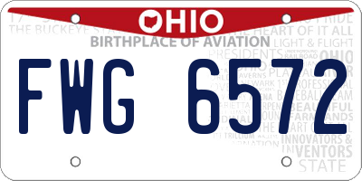 OH license plate FWG6572