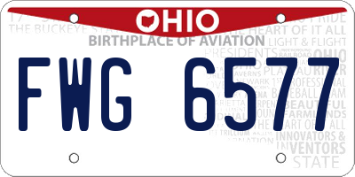 OH license plate FWG6577