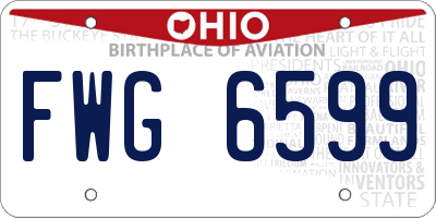 OH license plate FWG6599
