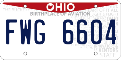 OH license plate FWG6604