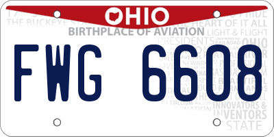 OH license plate FWG6608