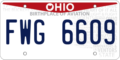 OH license plate FWG6609