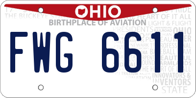 OH license plate FWG6611