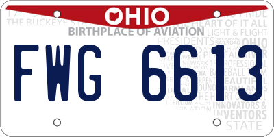 OH license plate FWG6613