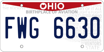 OH license plate FWG6630