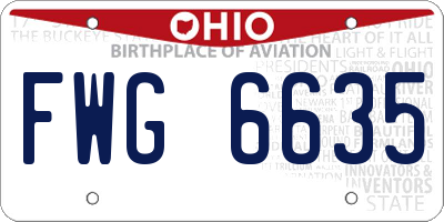 OH license plate FWG6635