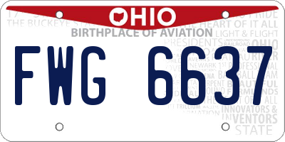 OH license plate FWG6637