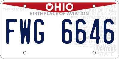 OH license plate FWG6646