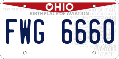 OH license plate FWG6660