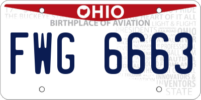 OH license plate FWG6663
