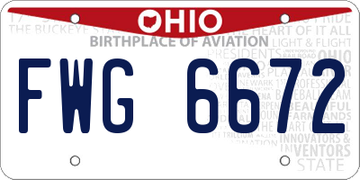 OH license plate FWG6672