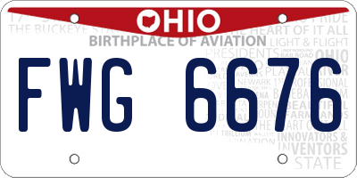 OH license plate FWG6676
