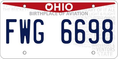 OH license plate FWG6698
