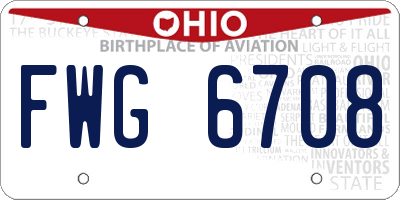 OH license plate FWG6708