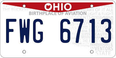 OH license plate FWG6713