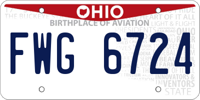 OH license plate FWG6724