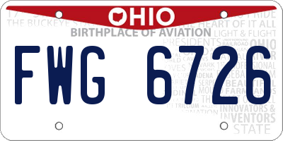 OH license plate FWG6726