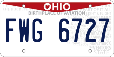 OH license plate FWG6727