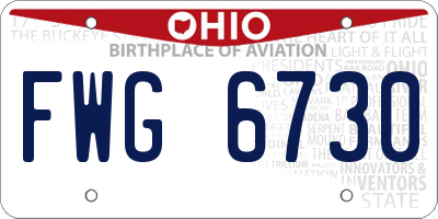 OH license plate FWG6730
