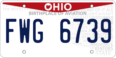 OH license plate FWG6739