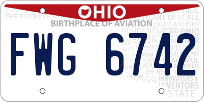 OH license plate FWG6742