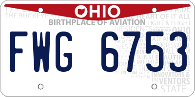 OH license plate FWG6753