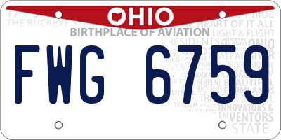 OH license plate FWG6759
