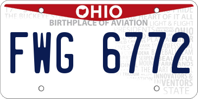 OH license plate FWG6772