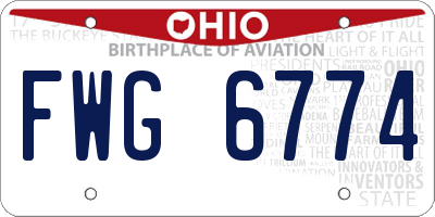 OH license plate FWG6774