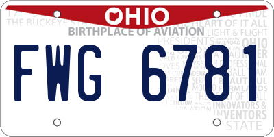 OH license plate FWG6781