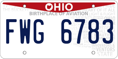 OH license plate FWG6783
