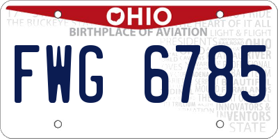 OH license plate FWG6785