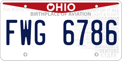 OH license plate FWG6786