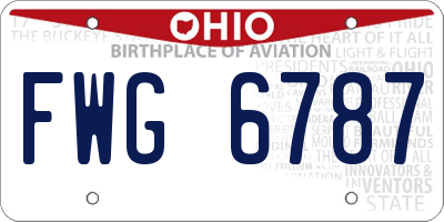 OH license plate FWG6787