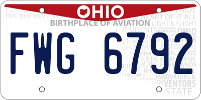 OH license plate FWG6792