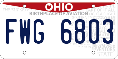 OH license plate FWG6803