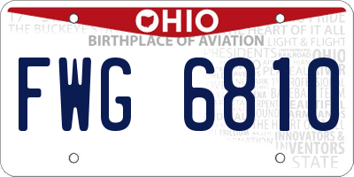 OH license plate FWG6810
