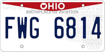 OH license plate FWG6814