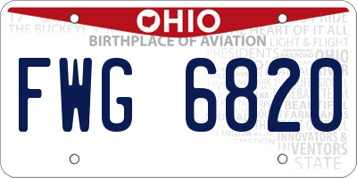OH license plate FWG6820