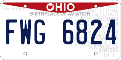 OH license plate FWG6824