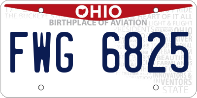 OH license plate FWG6825