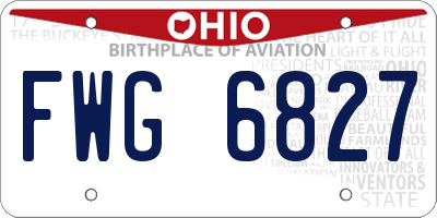 OH license plate FWG6827