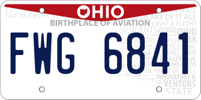 OH license plate FWG6841
