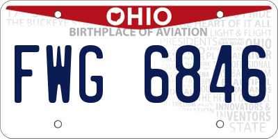 OH license plate FWG6846