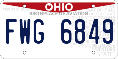 OH license plate FWG6849
