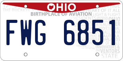 OH license plate FWG6851