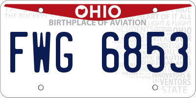 OH license plate FWG6853