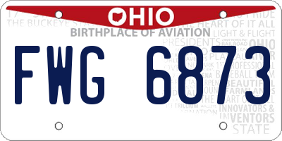 OH license plate FWG6873