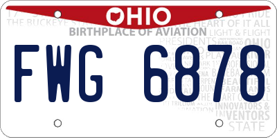 OH license plate FWG6878