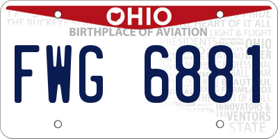 OH license plate FWG6881